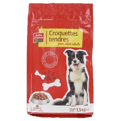Croquettes tendres chien adul 1,5kg