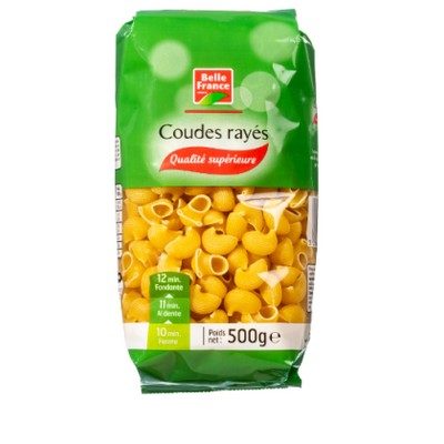 Pate coudes rayes qs 500g