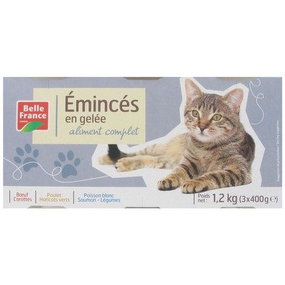 Emincés chat bf/ poul/saum/lég 3x400
